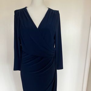 Lauren, by Ralph, Lauren, navy blue jersey dress, size 12